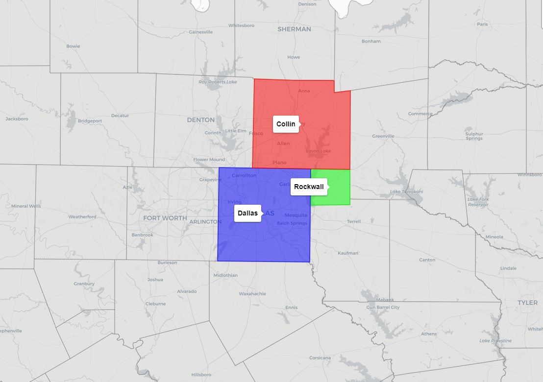 Dallas Area Map